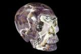 Realistic, Carved Chevron Amethyst Skull #150960-1
